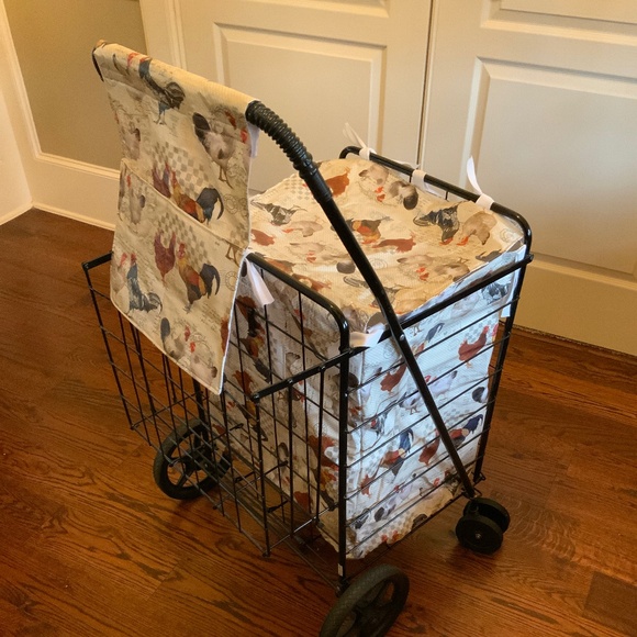 Handmade oil cloth cart liner for 18”X15”X23” basket (LINER ONLY) - Picture 4 of 5